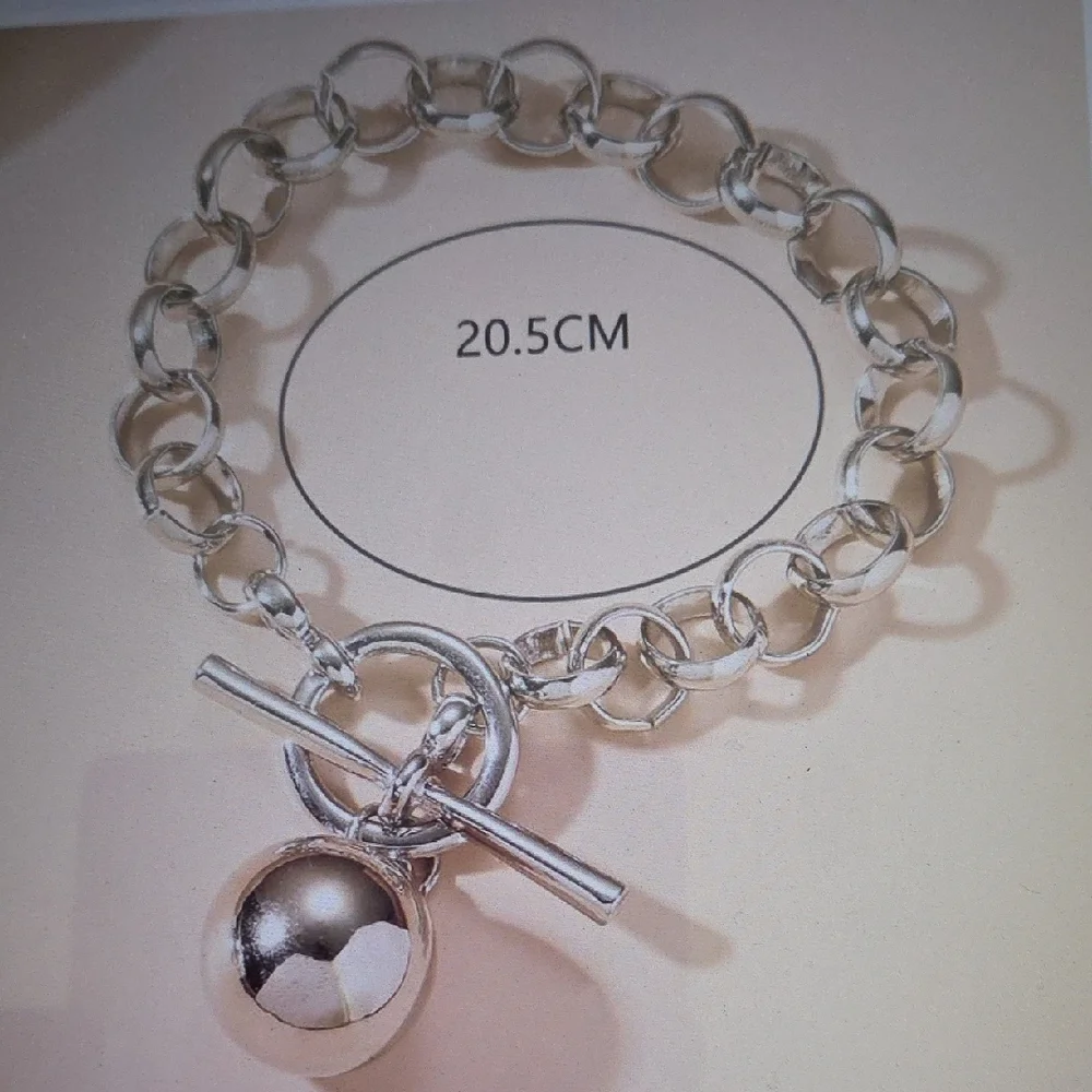 Metalic Silver Charm Bracelet